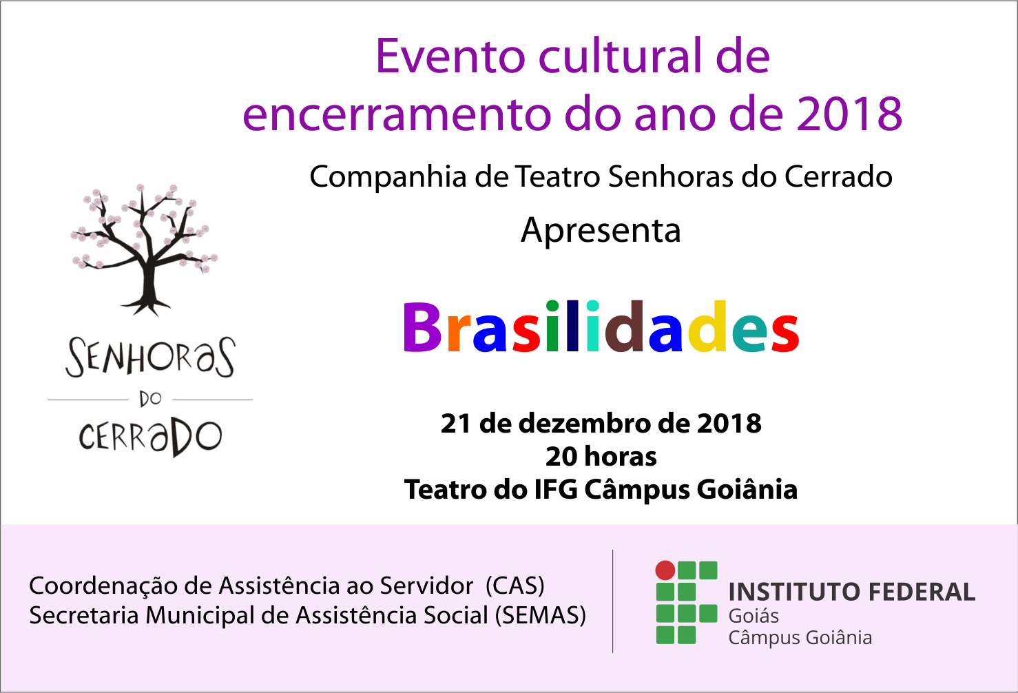 Convite do espetáculo Brasilidades