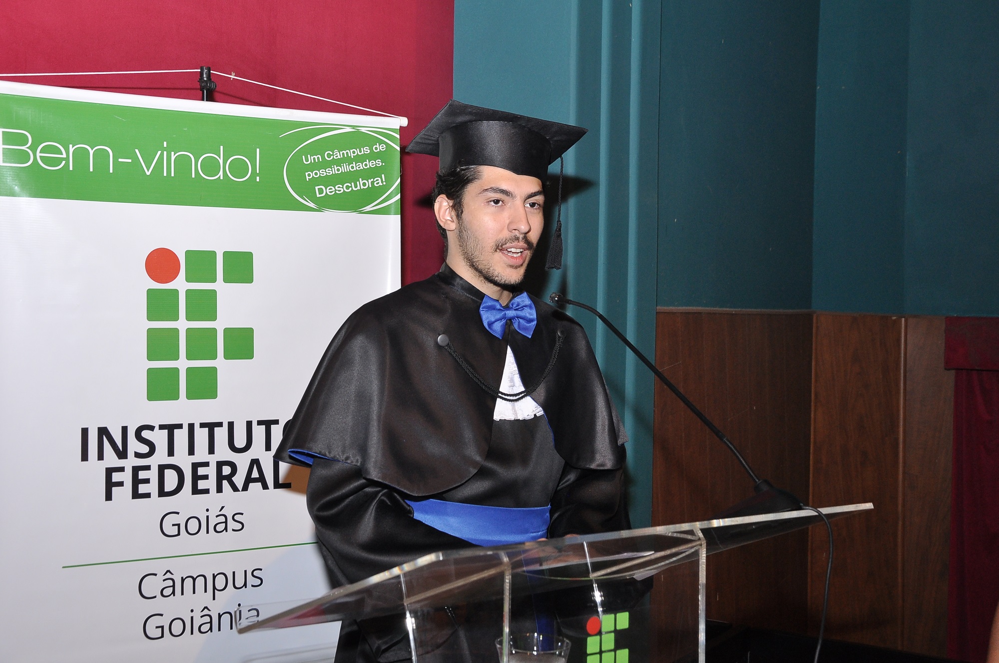 O orador da cerimônia, no dia 22, foi o aluno concluinte Mário Alves da Cruz Júnior, do curso técnico integrado em Controle Ambiental.