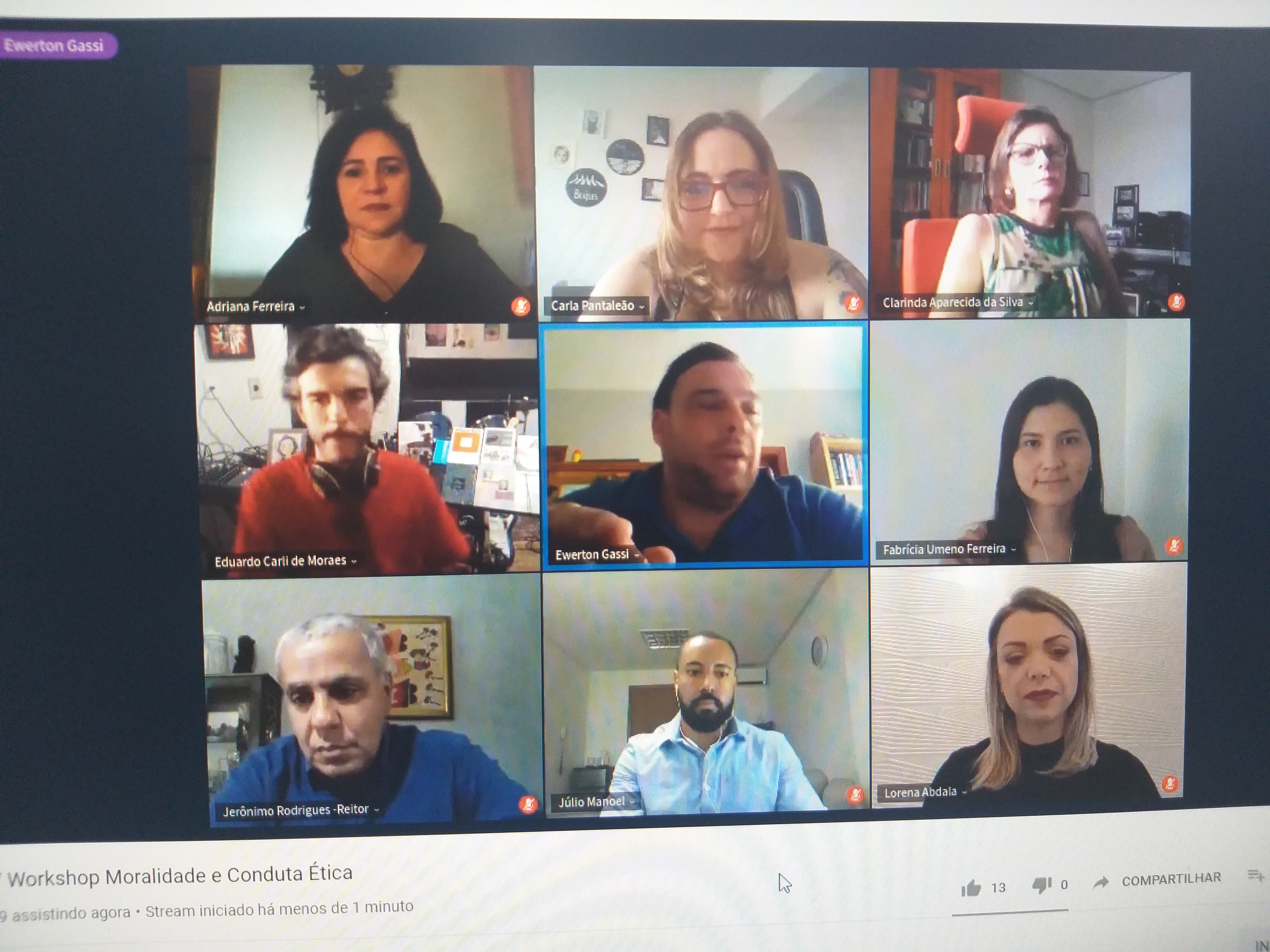  O reitor, a diretora executiva e todos os integrantes da Comissão de Ética do IFG participaram da abertura do workshop