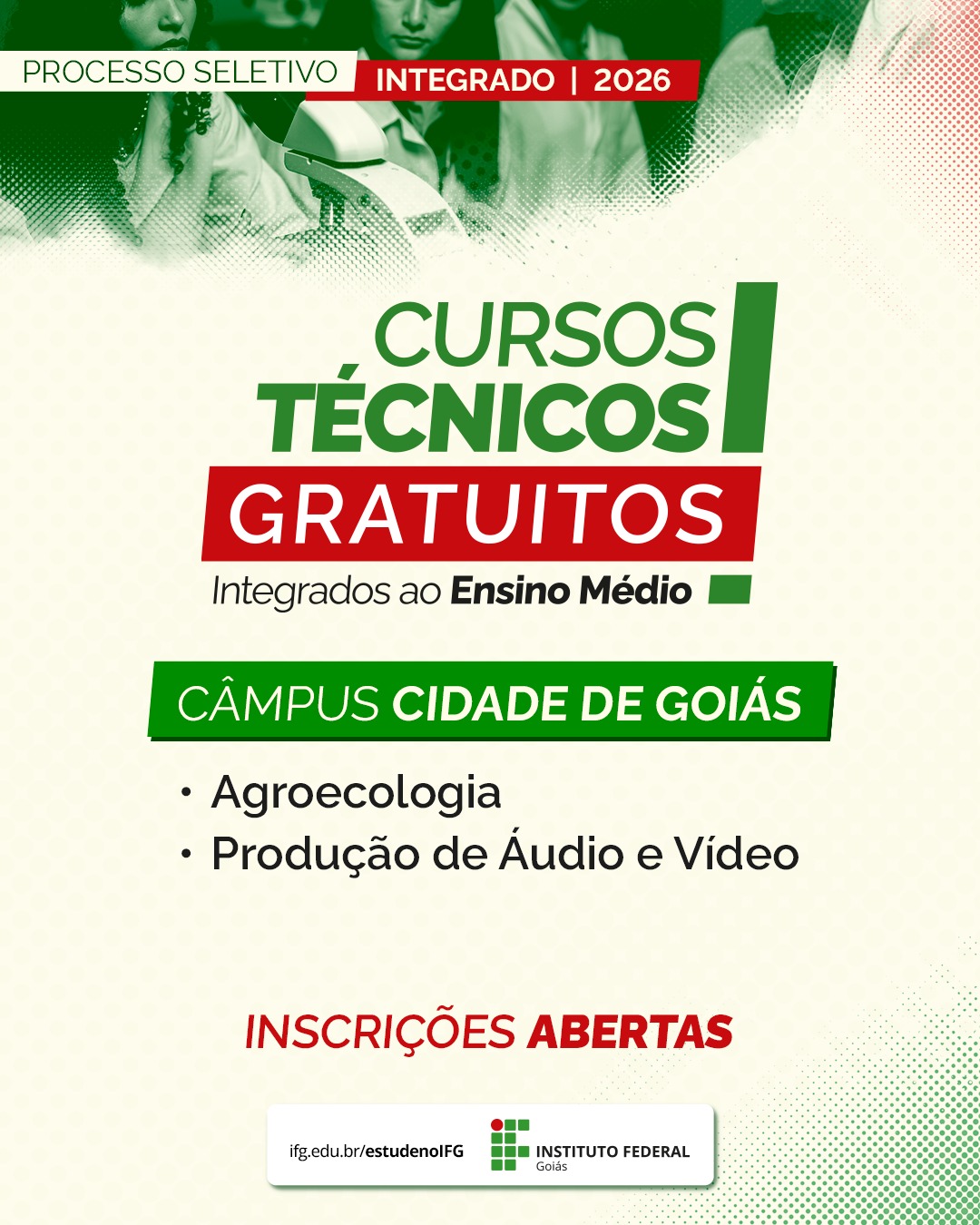 Cursos técnicos integrados ao ensino médio - Inscrições abertas
