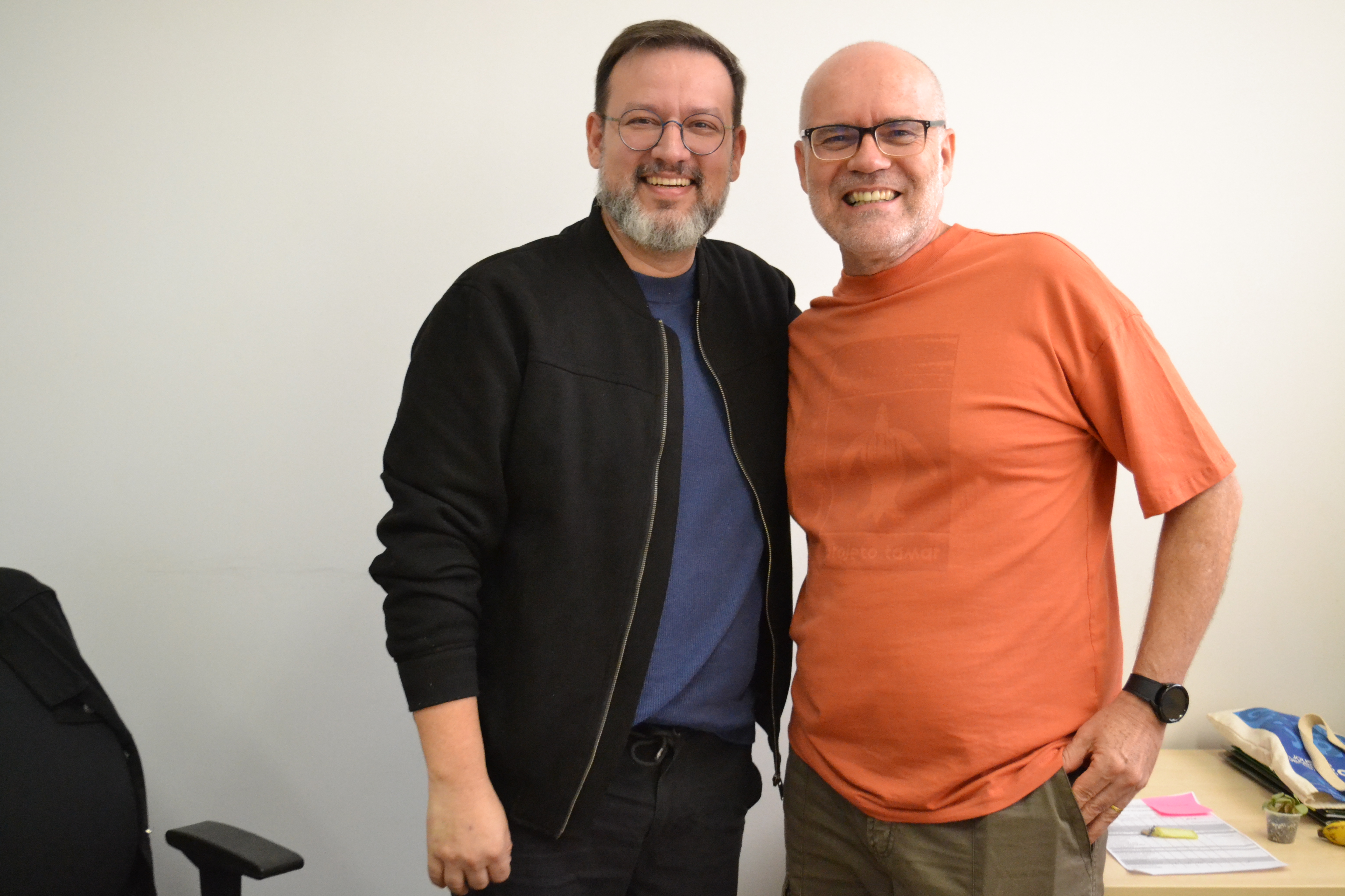 Professor Paulo Alves da Silva e professor Marcos Frizzarini