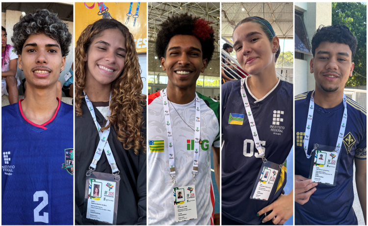 Os atletas Jean Lima, Rebecca, Ítalo, Amanda e Filippo 