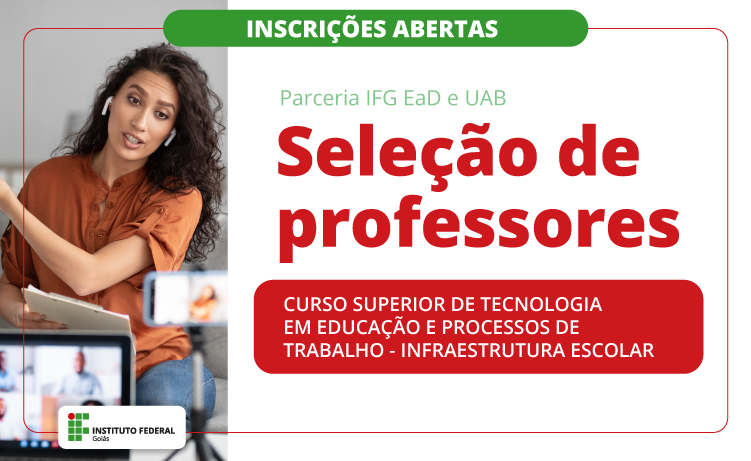 Inscrições abertas para seleção de professores para curso superior EaD em infraestrutura escolar