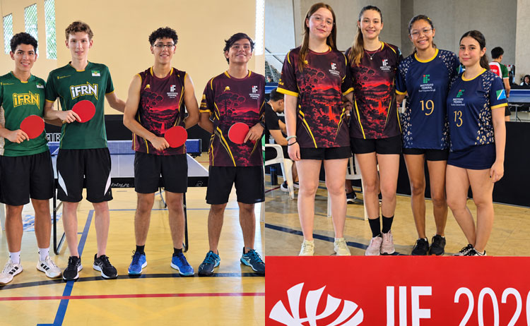 As equipes campeãs no tênis de mesa