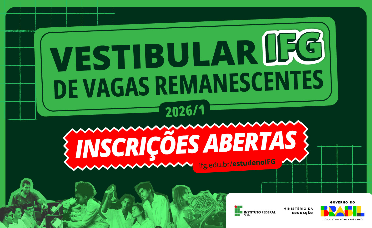 Inscrições abertas para o vestibular para vagas remanescentes 2026/1